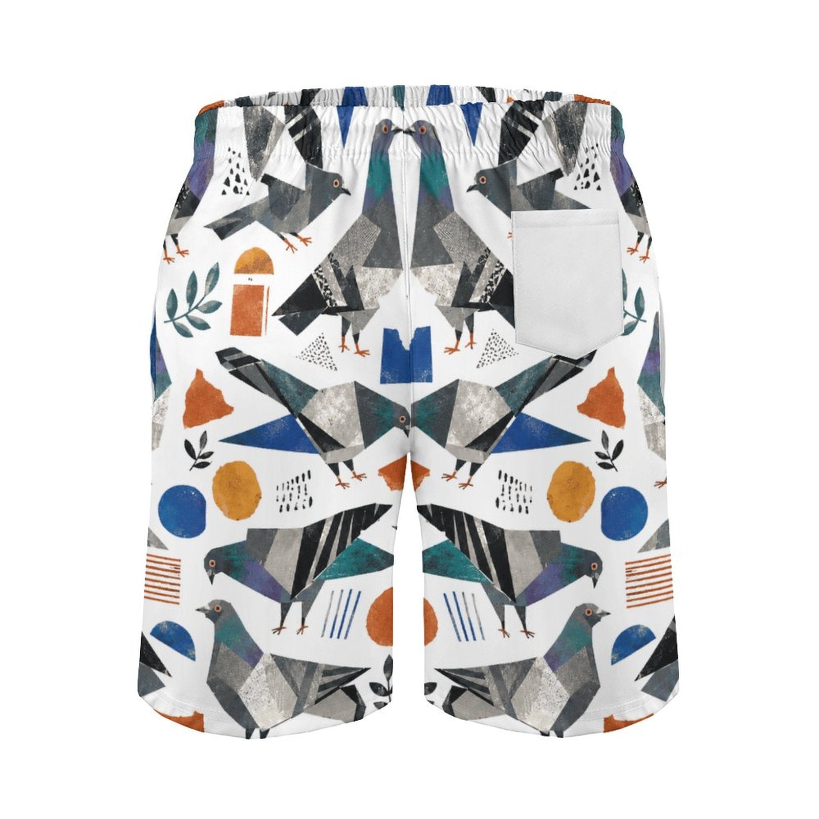 Short de plage pour homme Pigeons collage