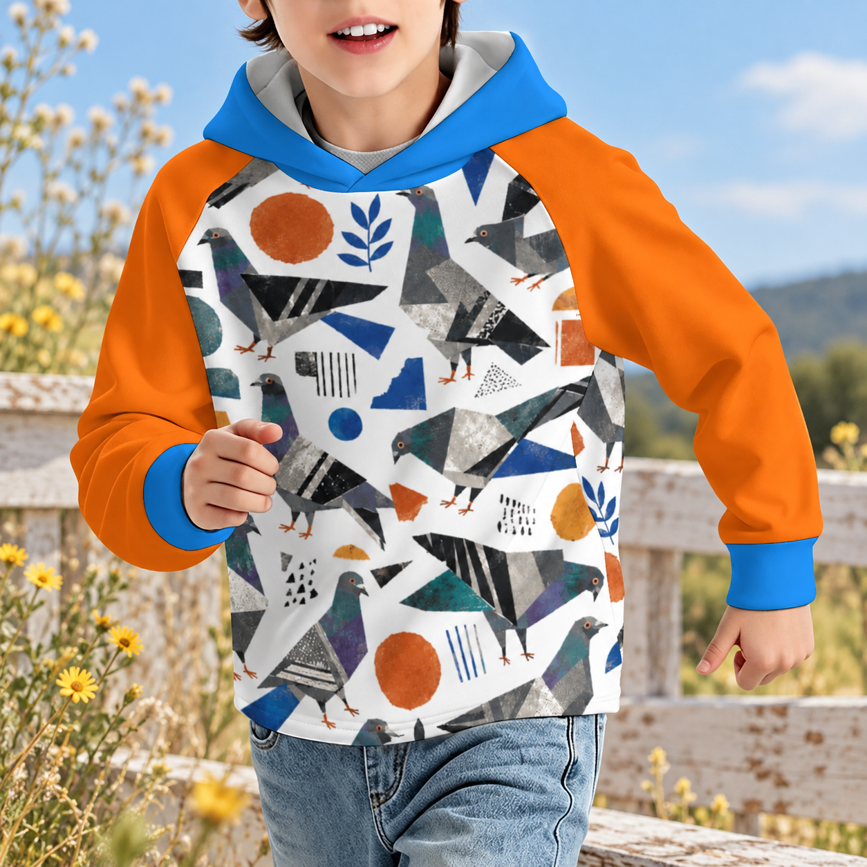 230gsm Children's Raglan Sleeve Hoodie(All-Over Printing)