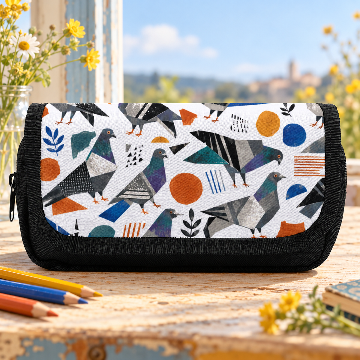 2-Compartment Zipper Pencil Case