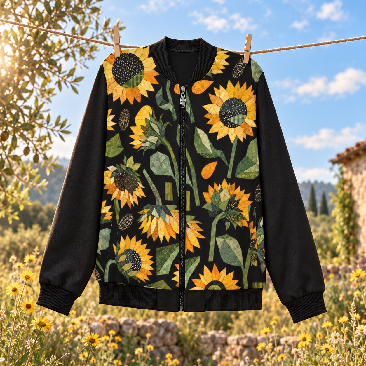 230gsm Men's Lightweight Zip-Up Jacket(All-Over Printing)