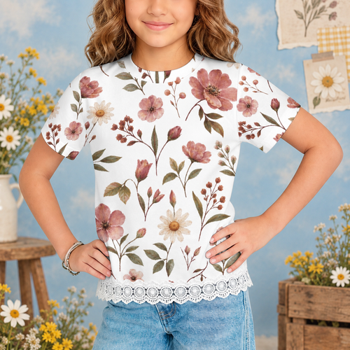 200gsm Children's Lace T-Shirt(All-Over Printing)