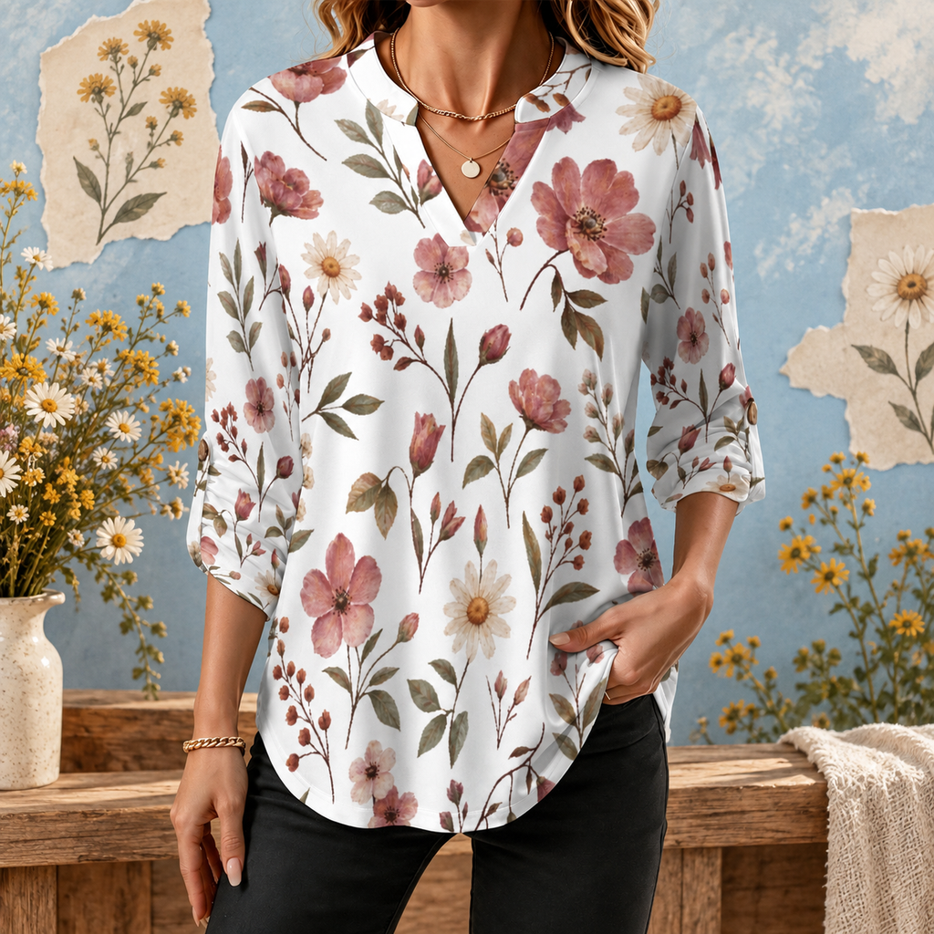 200gsm V-Neck Long Sleeved Shirt(All-Over Printing)
