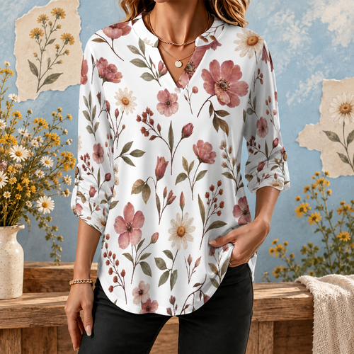 200gsm V-Neck Long Sleeved Shirt(All-Over Printing)