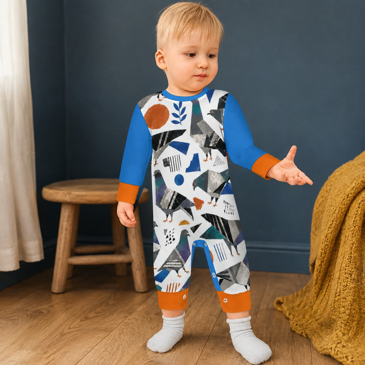 180gsm Long Sleeve Baby Romper(10 Sites) (All-Over Printing)