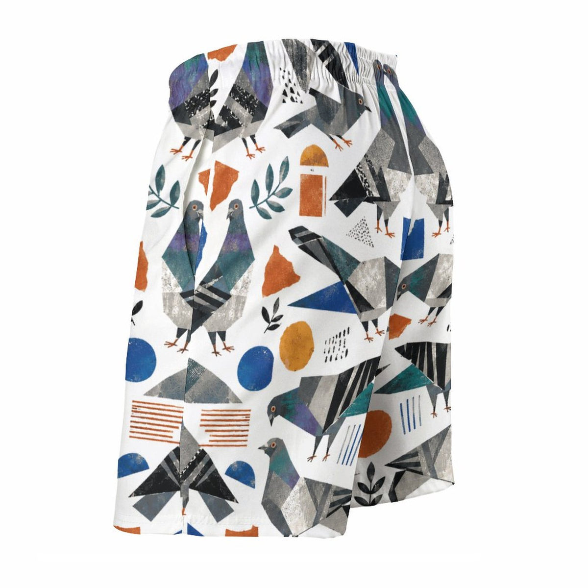 Short de plage pour homme Pigeons collage