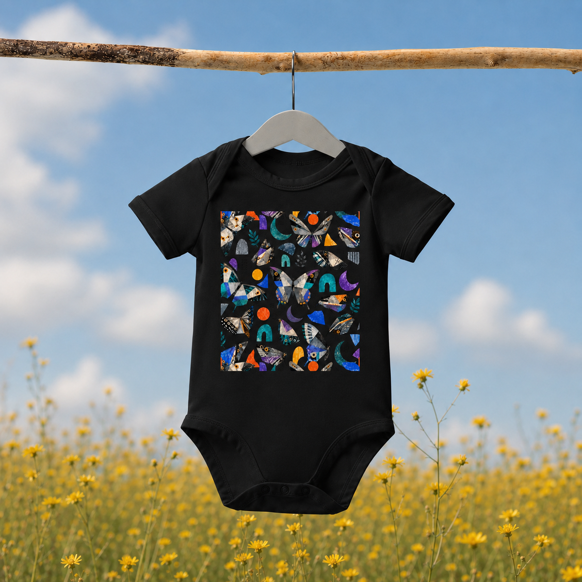 Baby short sleeve one piece – vue 3 | Écritournures