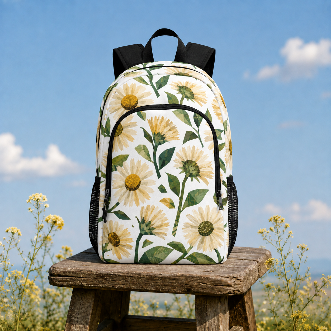 Marguerites en liberté - Backpack, sac à dos – vue principale | Écritournures