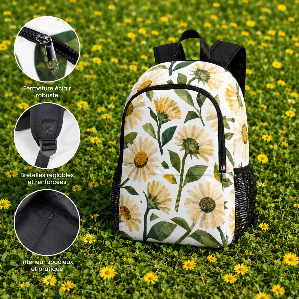Marguerites en liberté - Backpack, sac à dos – vue 3 | Écritournures