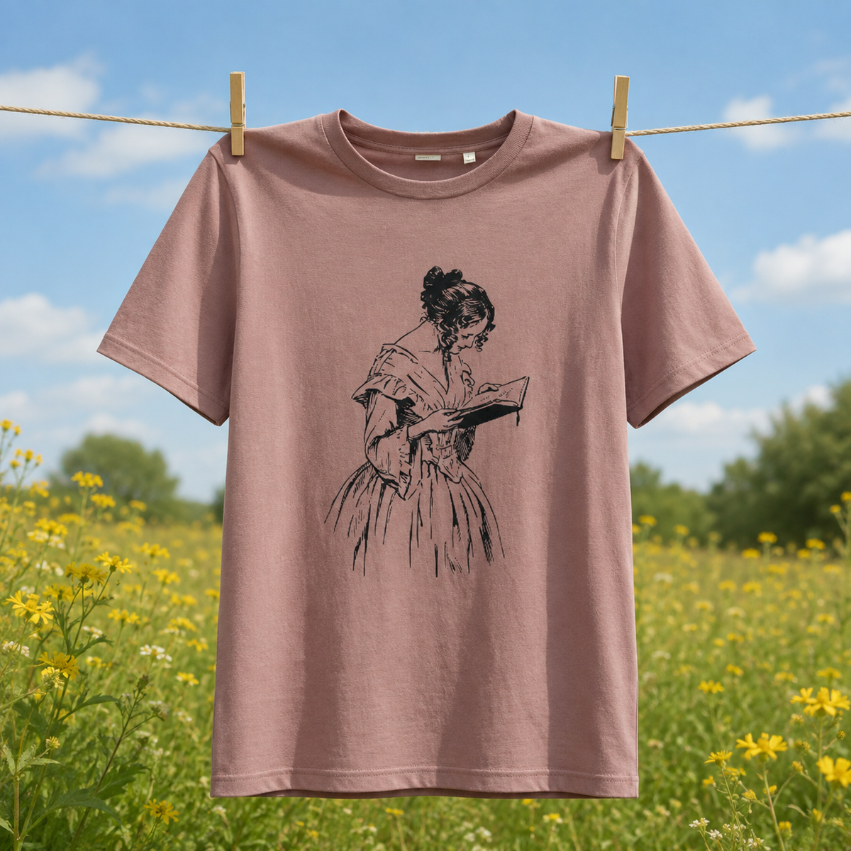 Shht, je lis. - Unisex Garment Dyed Creator 2.0 Vintage T-Shirt – vue principale | Écritournures