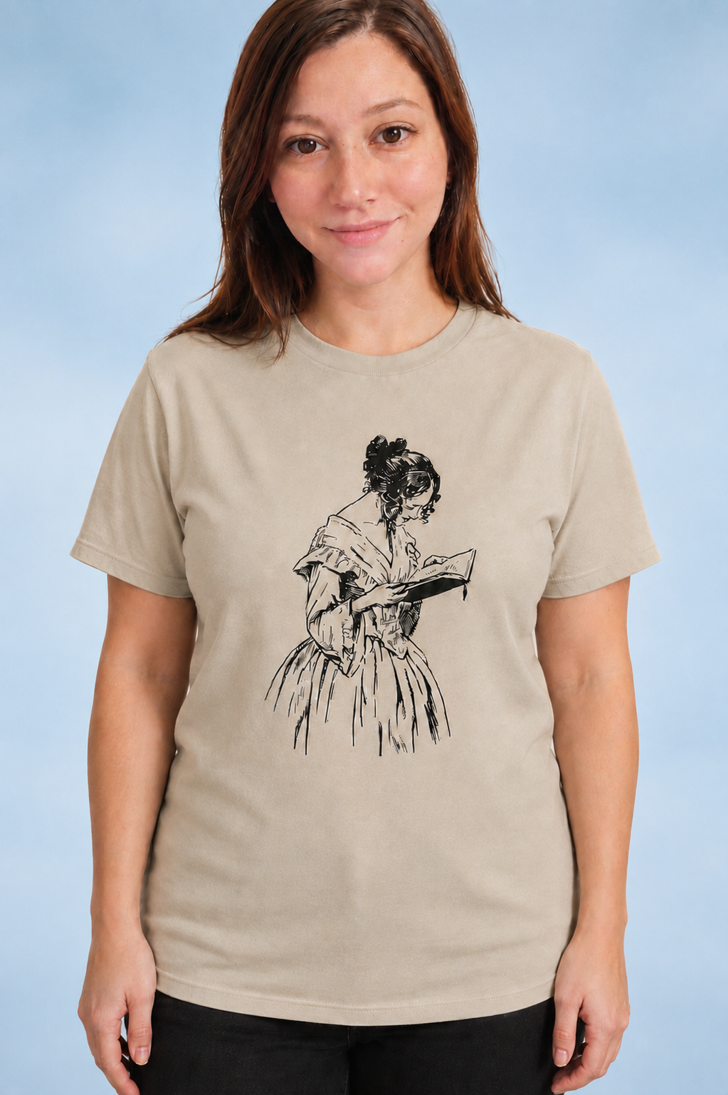 Shht, je lis. - Unisex Garment Dyed Creator 2.0 Vintage T-Shirt – vue 2 | Écritournures