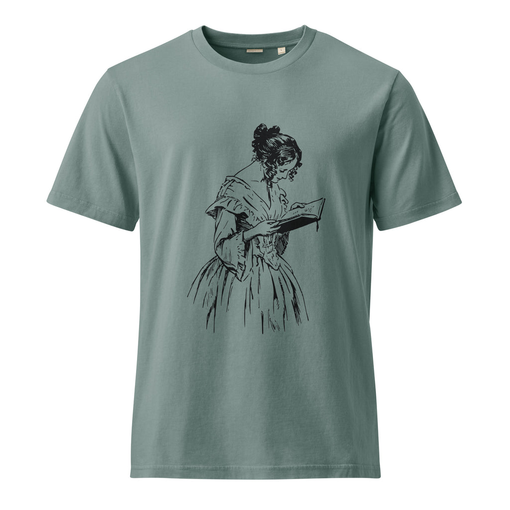 Shht, je lis. - Unisex Garment Dyed Creator 2.0 Vintage T-Shirt – vue 4 | Écritournures