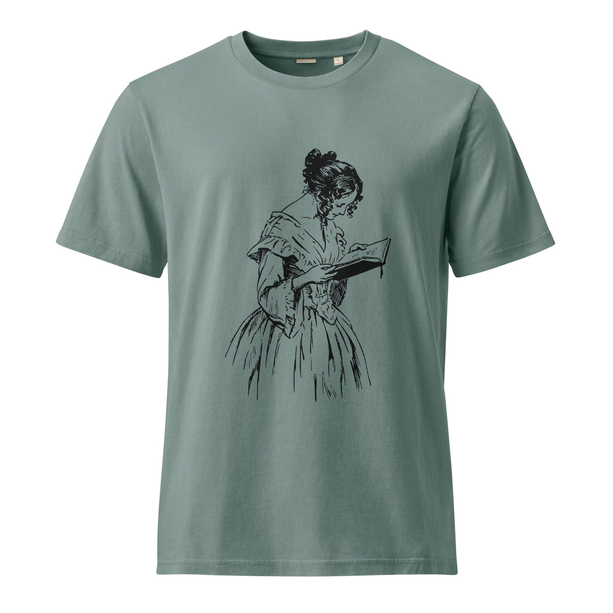 Shht, je lis. - Unisex Garment Dyed Creator 2.0 Vintage T-Shirt – vue 4 | Écritournures