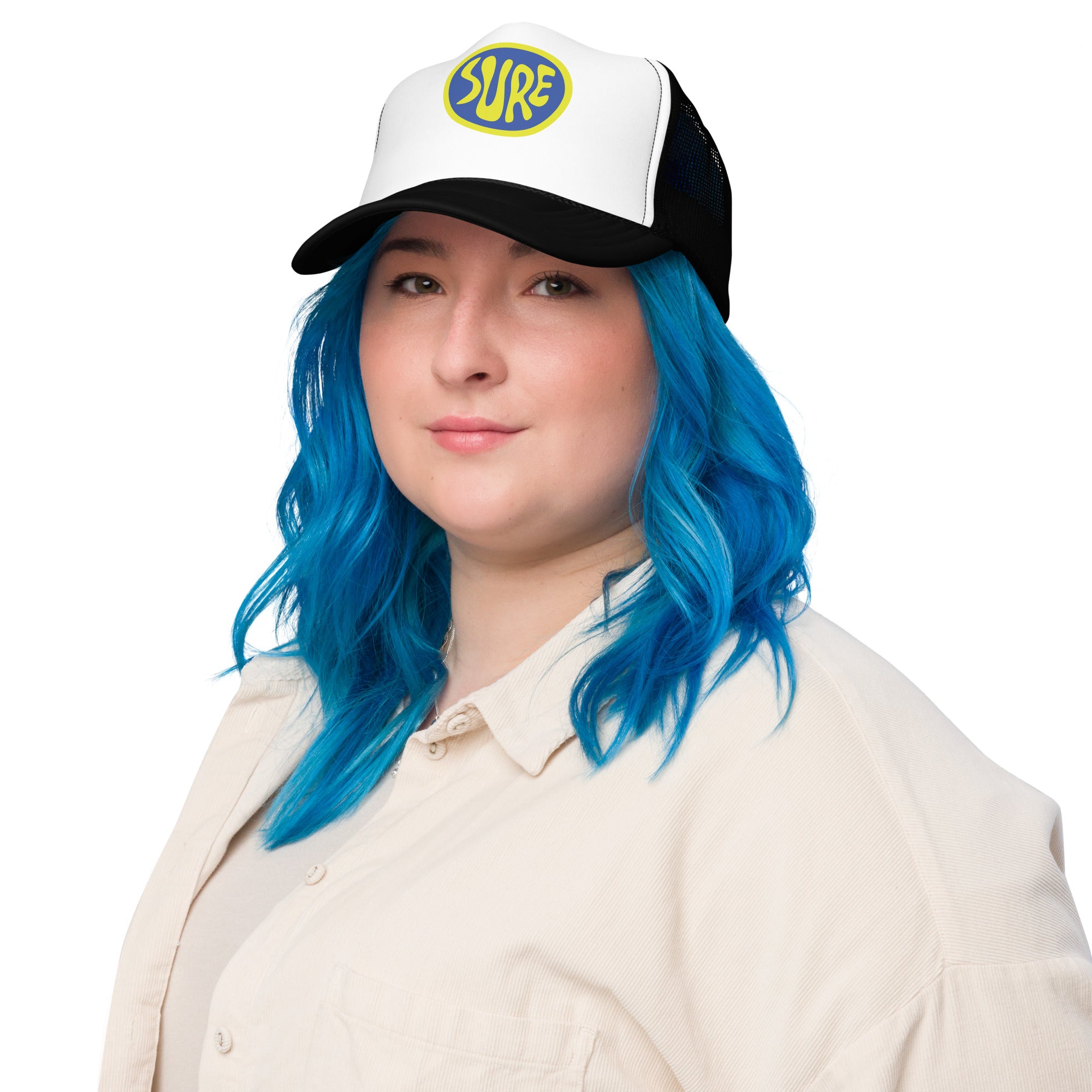 Suuuuurrreee. Sure. Foam trucker hat – vue 4 | Écritournures