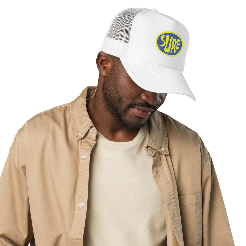 Suuuuurrreee. Sure. Foam trucker hat – vue 8 | Écritournures