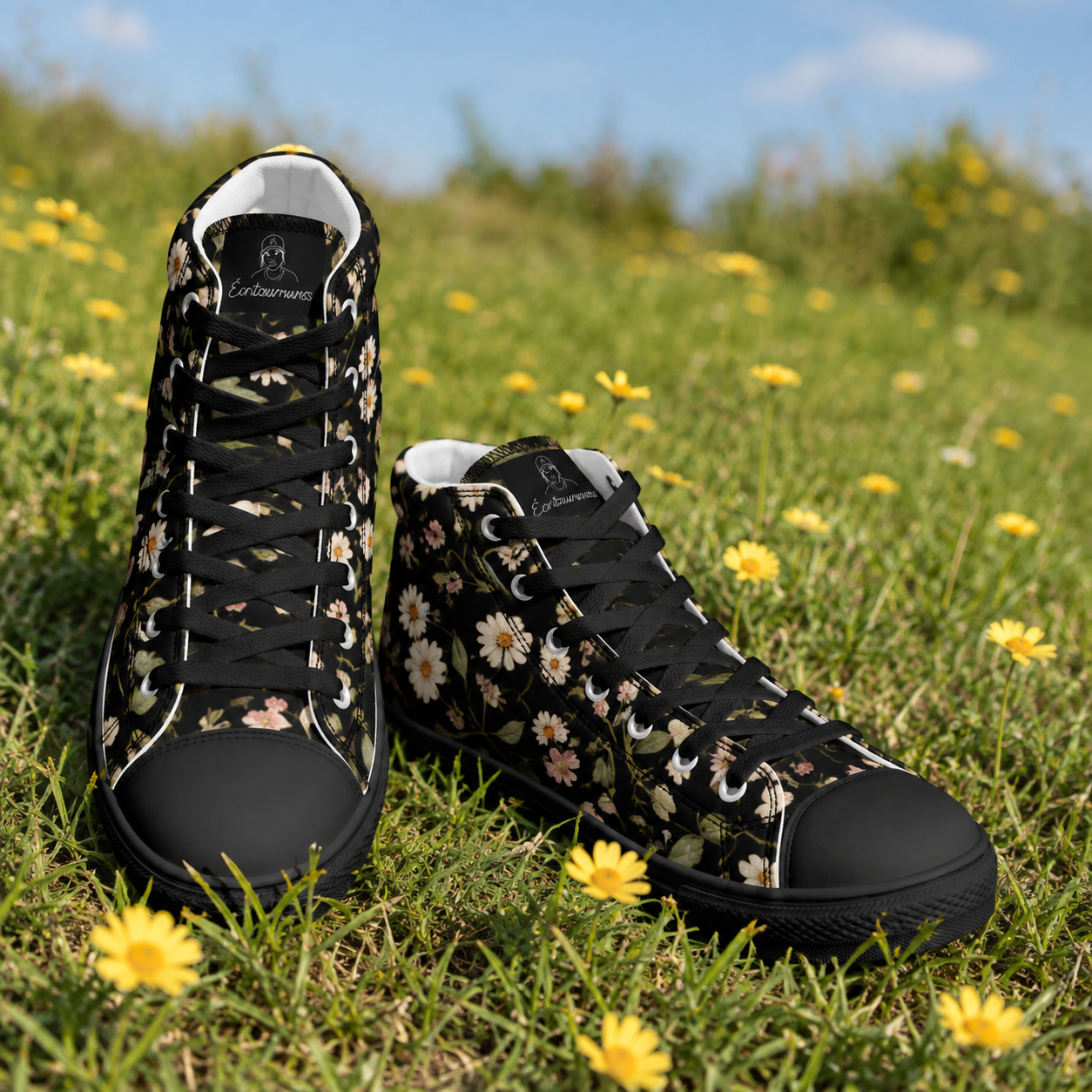 Women’s high top canvas shoes – vue principale | Écritournures